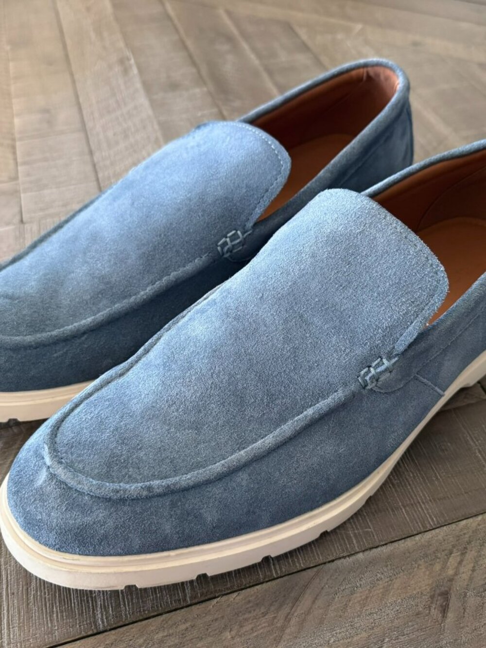 Nordstrom Harrison Casual Loafer Blue Skyway Orthotic Suede Leather Men's 11.5 M